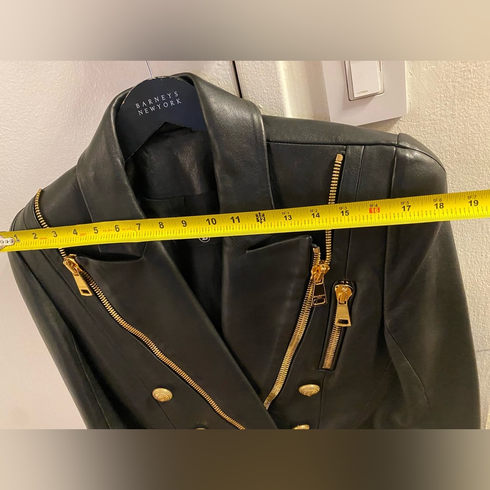 BALMAIN ZIPPER DETAILS LEATHER JACKET IN BLACK - Picture 13 of 16